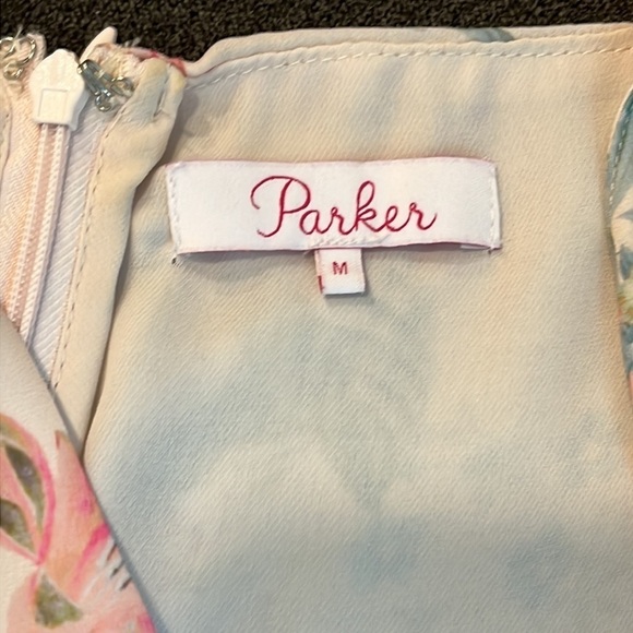 Parker Cream Floral Ruffle Tank Dress Size M - Picture 7 of 8